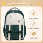 Miss Lulu London BPK2605 - KONO Robuster Wasserabweisender Kinderrucksack  Gepolstertem laptopzseb és Mehreren táska   Schule - zöld és bézs