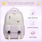 Miss Lulu London BPK2605 - KONO Robuster Wasserabweisender Kinderrucksack  Gepolstertem laptopzseb és Mehreren táska   Schule - Lila és bézs