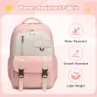 Miss Lulu London BPK2605 - KONO Robuster Wasserabweisender Kinderrucksack  Gepolstertem laptopzseb és Mehreren táska   Schule - rózsaszín és bézs