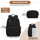Miss Lulu London BPK2606 - KONO Stylischer Einfarbiger Freizeitrucksack  Schule és Wochenendausflüge  Mehreren táska - fekete