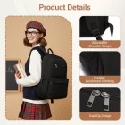 Miss Lulu London BPK2606 - KONO Stylischer Einfarbiger Freizeitrucksack  Schule és Wochenendausflüge  Mehreren táska - fekete