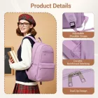 Miss Lulu London BPK2606 - KONO Stylischer Einfarbiger Freizeitrucksack  Schule és Wochenendausflüge  Mehreren táska - Lila