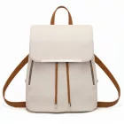 Miss Lulu London BPM2427 - Miss Lulu Stylischer hátizsák  műbőr - Sicherer Tagesrucksack  Magnetverschluss, divatos -bőr utazótáska - bézs és barna