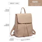 Miss Lulu London BPM2427 - Miss Lulu Stylischer hátizsák  műbőr - Sicherer Tagesrucksack  Magnetverschluss, divatos -bőr utazótáska - bézs