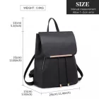 Miss Lulu London BPM2427 - Miss Lulu Stylischer hátizsák  műbőr - Sicherer Tagesrucksack  Magnetverschluss, divatos -bőr utazótáska - fekete