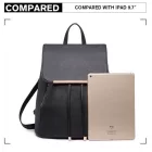 Miss Lulu London BPM2427 - Miss Lulu Stylischer hátizsák  műbőr - Sicherer Tagesrucksack  Magnetverschluss, divatos -bőr utazótáska - fekete