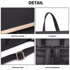 Miss Lulu London BPM2427 - Miss Lulu Stylischer hátizsák  műbőr - Sicherer Tagesrucksack  Magnetverschluss, divatos -bőr utazótáska - fekete