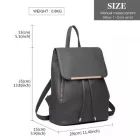 Miss Lulu London BPM2427 - Miss Lulu Stylischer hátizsák  műbőr - Sicherer Tagesrucksack  Magnetverschluss, divatos -bőr utazótáska - szürke