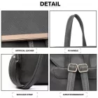 Miss Lulu London BPM2427 - Miss Lulu Stylischer hátizsák  műbőr - Sicherer Tagesrucksack  Magnetverschluss, divatos -bőr utazótáska - szürke