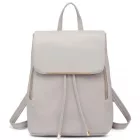 Miss Lulu London BPM2427 - Miss Lulu Stylischer hátizsák  műbőr - Sicherer Tagesrucksack  Magnetverschluss, divatos -bőr utazótáska - világos szürke