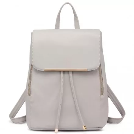 Miss Lulu London BPM2427 - Miss Lulu Stylischer hátizsák  műbőr - Sicherer Tagesrucksack  Magnetverschluss, divatos -bőr utazótáska - világos szürke