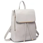 Miss Lulu London BPM2427 - Miss Lulu Stylischer hátizsák  műbőr - Sicherer Tagesrucksack  Magnetverschluss, divatos -bőr utazótáska - világos szürke
