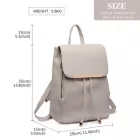 Miss Lulu London BPM2427 - Miss Lulu Stylischer hátizsák  műbőr - Sicherer Tagesrucksack  Magnetverschluss, divatos -bőr utazótáska - világos szürke