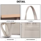 Miss Lulu London BPM2427 - Miss Lulu Stylischer hátizsák  műbőr - Sicherer Tagesrucksack  Magnetverschluss, divatos -bőr utazótáska - világos szürke