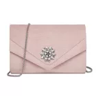 Miss Lulu London CLM2458 - Miss Lulu elegáns estélyi Táska Clutch  gefälschtem bőr  Kristallblume és abnehmbarer Kettenriemen - rózsaszín