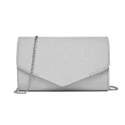 Miss Lulu London CLM2459 - Miss Lulu Női-Glitzer-Enveloppe-Táska Clutch  V-Metallbesatz és abnehmbarer Kettenriemen - ezüst