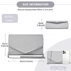 Miss Lulu London CLM2459 - Miss Lulu Női-Glitzer-Enveloppe-Táska Clutch  V-Metallbesatz és abnehmbarer Kettenriemen - ezüst
