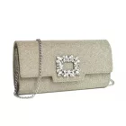Miss Lulu London CLM2461 - Miss Lulu Glitzer Abendclutch  Kristallverzierung és abnehmbarer Kettenriemen - Elegane Quertasche vagy táska - arany