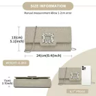 Miss Lulu London CLM2461 - Miss Lulu Glitzer Abendclutch  Kristallverzierung és abnehmbarer Kettenriemen - Elegane Quertasche vagy táska - arany