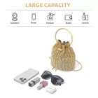 Miss Lulu London CLS2510 - Női-strasszos-alkalmi táska - Glänzende táska  metallischem Ringgriff és Lánc-Umhängeriemen - arany