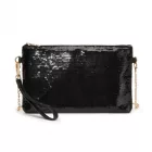 Miss Lulu London CLS2512 - Glam Sparkle Pailletten-Abendclutch-schlank, schimmernd, Handgelenk & táska – fekete