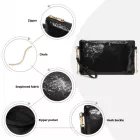 Miss Lulu London CLS2512 - Glam Sparkle Pailletten-Abendclutch-schlank, schimmernd, Handgelenk & táska – fekete