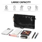 Miss Lulu London CLS2512 - Glam Sparkle Pailletten-Abendclutch-schlank, schimmernd, Handgelenk & táska – fekete