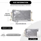 Miss Lulu London CLS2512 - Glam Sparkle Pailletten-Abendclutch-schlank, schimmernd, Handgelenk & táska – ezüst