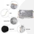 Miss Lulu London CLS2512 - Glam Sparkle Pailletten-Abendclutch-schlank, schimmernd, Handgelenk & táska – ezüst