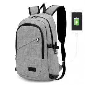   Miss Lulu London E6715 - Kono Business Laptop hátizsák  USB-Ladeanschluss - szürke