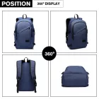 Miss Lulu London E6715 - Kono Business Laptop hátizsák  USB-Ladeanschluss - Navy kék