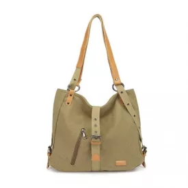   Miss Lulu London E6850-1 - Kono Lässig vitorlavászon Doppelt verwendbare Táska nagy Kapazität válltáska táska és hátizsák - Khaki