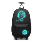 Miss Lulu London E6877 - Kono Multifunktionaler Glow-in-the-sötét gurulós táska-hátizsák - fekete
