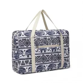   Miss Lulu London EQ2308E - Kono ÖSSZEHAJTHATÓ vízállóság   táska Elefant nyomó - Marineblau és bézs