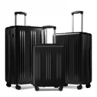 Miss Lulu London KSK2583 - Kono prémium ABS+PC 3-teiliger keményfalú-Reisesatz  TSA-zár és 360°-Silent Spinner-Rädern - fekete