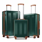 Miss Lulu London KSK2583 - Kono prémium ABS+PC 3-teiliger keményfalú-Reisesatz  TSA-zár és 360°-Silent Spinner-Rädern - zöld és barna
