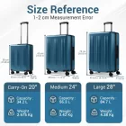 Miss Lulu London KSK2583 - Kono prémium ABS+PC 3-teiliger keményfalú-Reisesatz  TSA-zár és 360°-Silent Spinner-Rädern - Marineblau