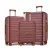 Miss Lulu London KSK2592 - Kono 3-darabos Hartschalengepäckset  ABS+PC  Streifendesign és Farbblockdetails,  Spinnerrädern - Burgunderrot és barna