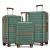 Miss Lulu London KSK2592 - Kono 3-darabos Hartschalengepäckset  ABS+PC  Streifendesign és Farbblockdetails,  Spinnerrädern - zöld és barna