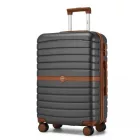 Miss Lulu London KSK2592 - Kono 3-darabos Hartschalengepäckset  ABS+PC  Streifendesign és Farbblockdetails,  Spinnerrädern - szürke és barna