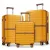 Miss Lulu London KSK2592 - Kono 3-darabos Hartschalengepäckset  ABS+PC  Streifendesign és Farbblockdetails,  Spinnerrädern - sárga és barna