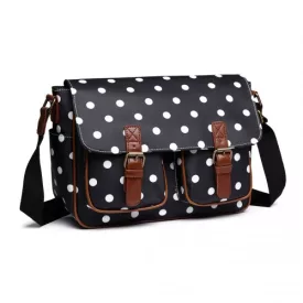   Miss Lulu London L1107D2 - Miss Lulu táska Wachstuchtasche Tupfendruck fekete