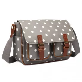   Miss Lulu London L1107D2 - Miss Lulu táska Wachstuchtasche Tupfendruck szürke