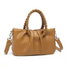 Miss Lulu London LB2368 - Miss Lulu elegáns -bőr Geflochtener Griff Cross Body Táska - barna