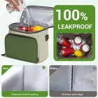 Miss Lulu London LBK2534 - Kono Isolierte Lunchtasche - Wasserfester Lebensmittelbehälter  4 Schichten, auslaufsicher, tragbar  verstellbarem Schultergurt - bézs és zöld