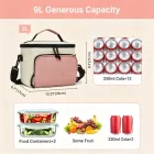 Miss Lulu London LBK2534 - Kono Isolierte Lunchtasche - Wasserfester Lebensmittelbehälter  4 Schichten, auslaufsicher, tragbar  verstellbarem Schultergurt - bézs és rózsaszín
