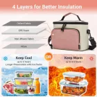 Miss Lulu London LBK2534 - Kono Isolierte Lunchtasche - Wasserfester Lebensmittelbehälter  4 Schichten, auslaufsicher, tragbar  verstellbarem Schultergurt - bézs és rózsaszín