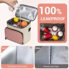 Miss Lulu London LBK2534 - Kono Isolierte Lunchtasche - Wasserfester Lebensmittelbehälter  4 Schichten, auslaufsicher, tragbar  verstellbarem Schultergurt - bézs és rózsaszín