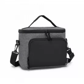   Miss Lulu London LBK2534 - Kono Isolierte Lunchtasche - Wasserfester Lebensmittelbehälter  4 Schichten, auslaufsicher, tragbar  verstellbarem Schultergurt - szürke és fekete