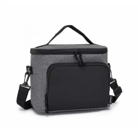 Miss Lulu London LBK2534 - Kono Isolierte Lunchtasche - Wasserfester Lebensmittelbehälter  4 Schichten, auslaufsicher, tragbar  verstellbarem Schultergurt - szürke és fekete
